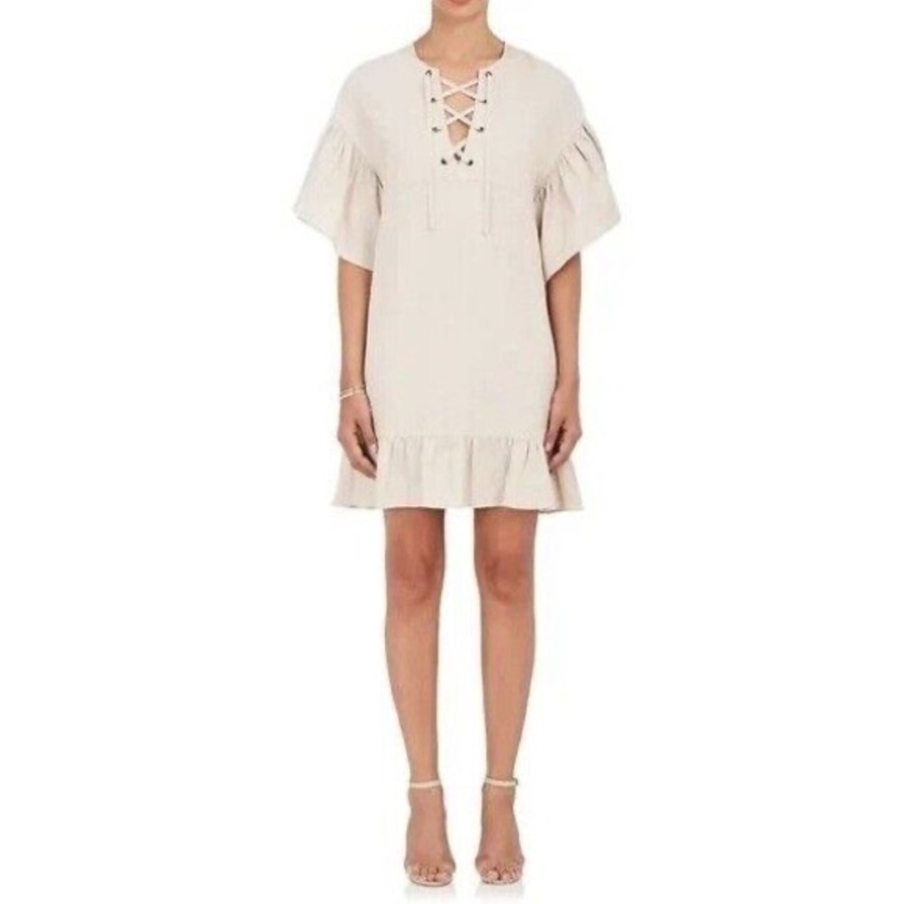 Ulla Johnson Marianne Linen Blend Lace Up Dress Women's size 0/S